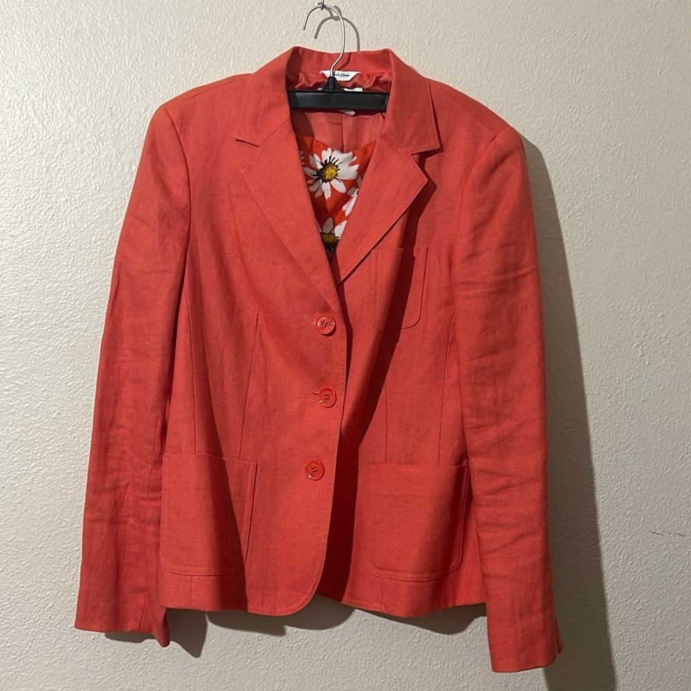 Talbots coral blazer - Irish Linen petite
